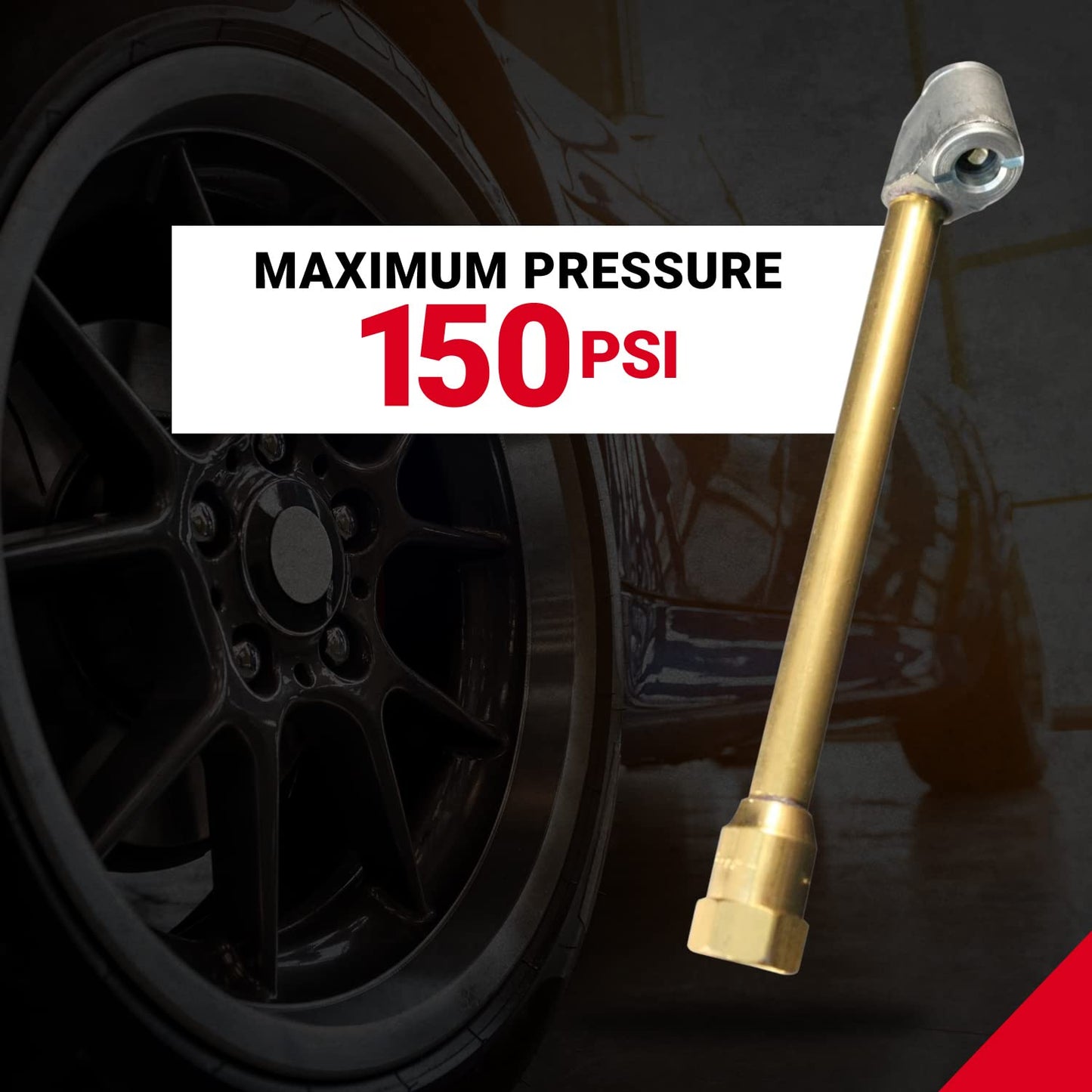 Dual-Head Air Chuck, 1/4" FNPT, Tire Air Chuck for Tire Inflator Gauge and Air Compressor, S-690 (Pack of 10)