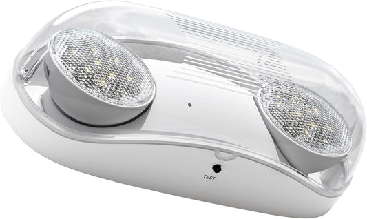 High Output White LED Emergency Light (Bug Eyes) with Battery Backup, Wet Location, 90-Min, 120V-277V – 1 Pack