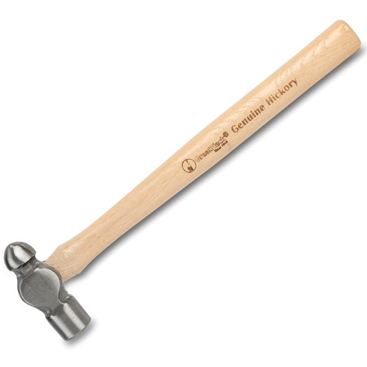 GreatNeck BP8 8oz Ball Peen Hammer, Drop-Forged Steel with Hickory Handle, Precision-Balanced for Riveting, Shaping & Bending Metal