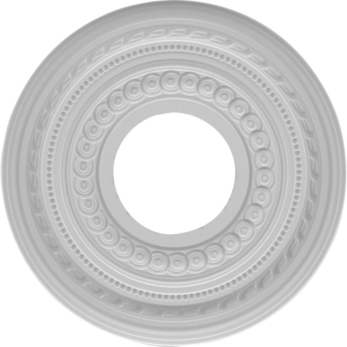 Ekena Millwork CMP10CO Cole Thermoformed PVC Ceiling Medallion (Fits Canopies up to 4 1/4"), 10"OD x 3 1/2"ID x 3/4"P