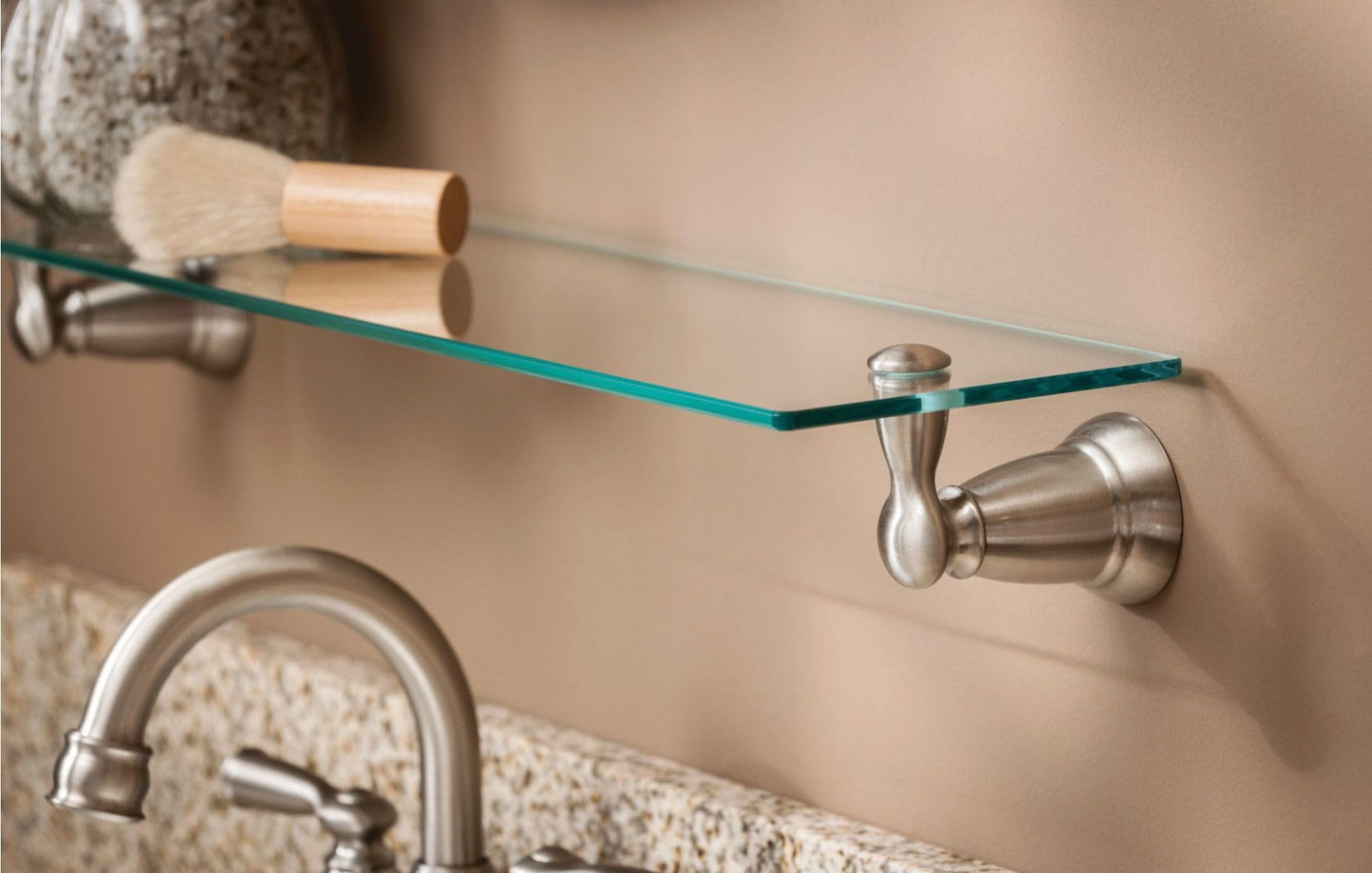 Moen Y2690BN Banbury 22.75 in. W Glass Shelf in Brushed Nickel