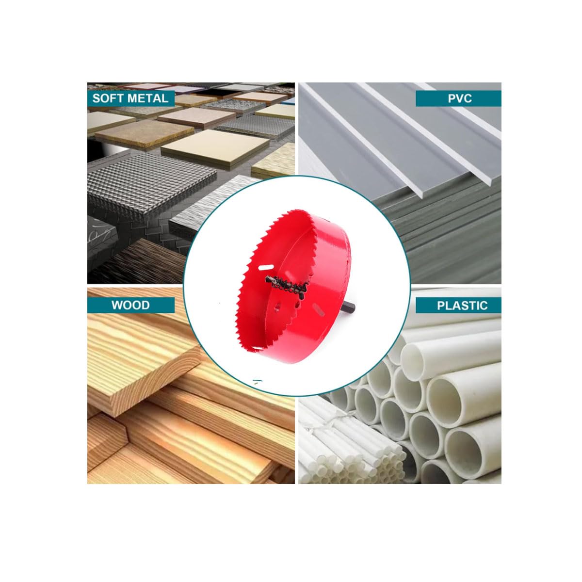 4-1/4"/108mm HSS Bi-Metal Hole Cutter with Pilot Drill Bit, Hole Saw for Wood, Plastic, Drywall, Metal Sheet