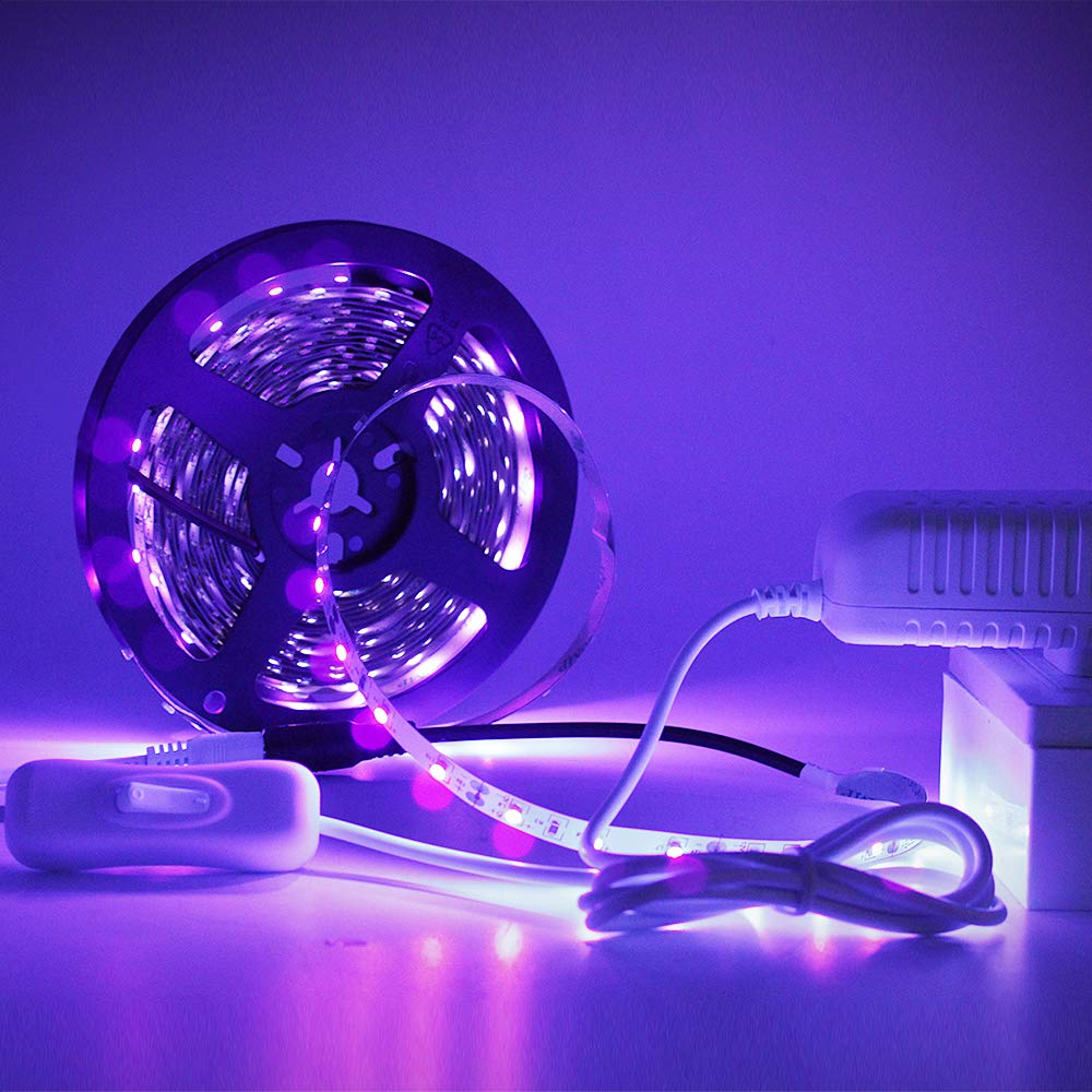 12V 2A 24W DC Power Supply with On/Off Switch, AC 110V to 12V Adapter for LED Strips, 5.5x2.1mm Female Connector, White