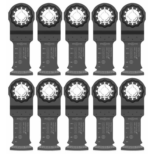 BOSCH Starlock OSL114F-3 Oscillating Blades 1-1/4 Inch Bi-Metal Plunge Cut - Swiss Precision, 3D Fit Interface, Compatible with OIS Tools - 10-Pack