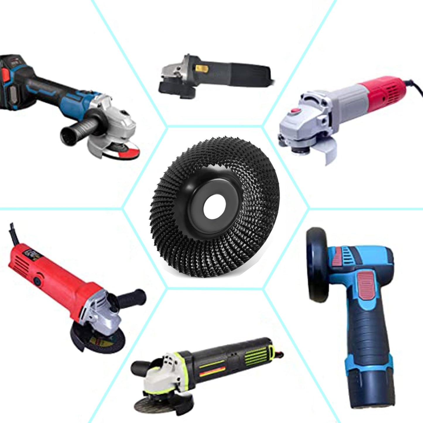 Wood Carving Disc 4 1/2 Inch for Angle Grinder Grinder Wheel Disc,Wood Shaping Grinding Wheel with 7/8” to 5/8" Arbor