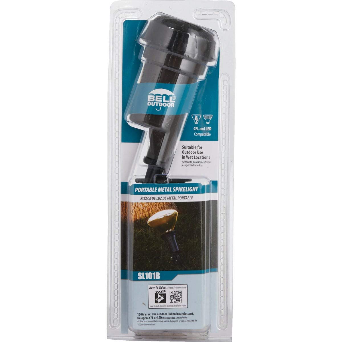 Hubbell-Bell SL101B Portable Spike Light Par 38 Bulb Bronze Finish, 75-150 Watt