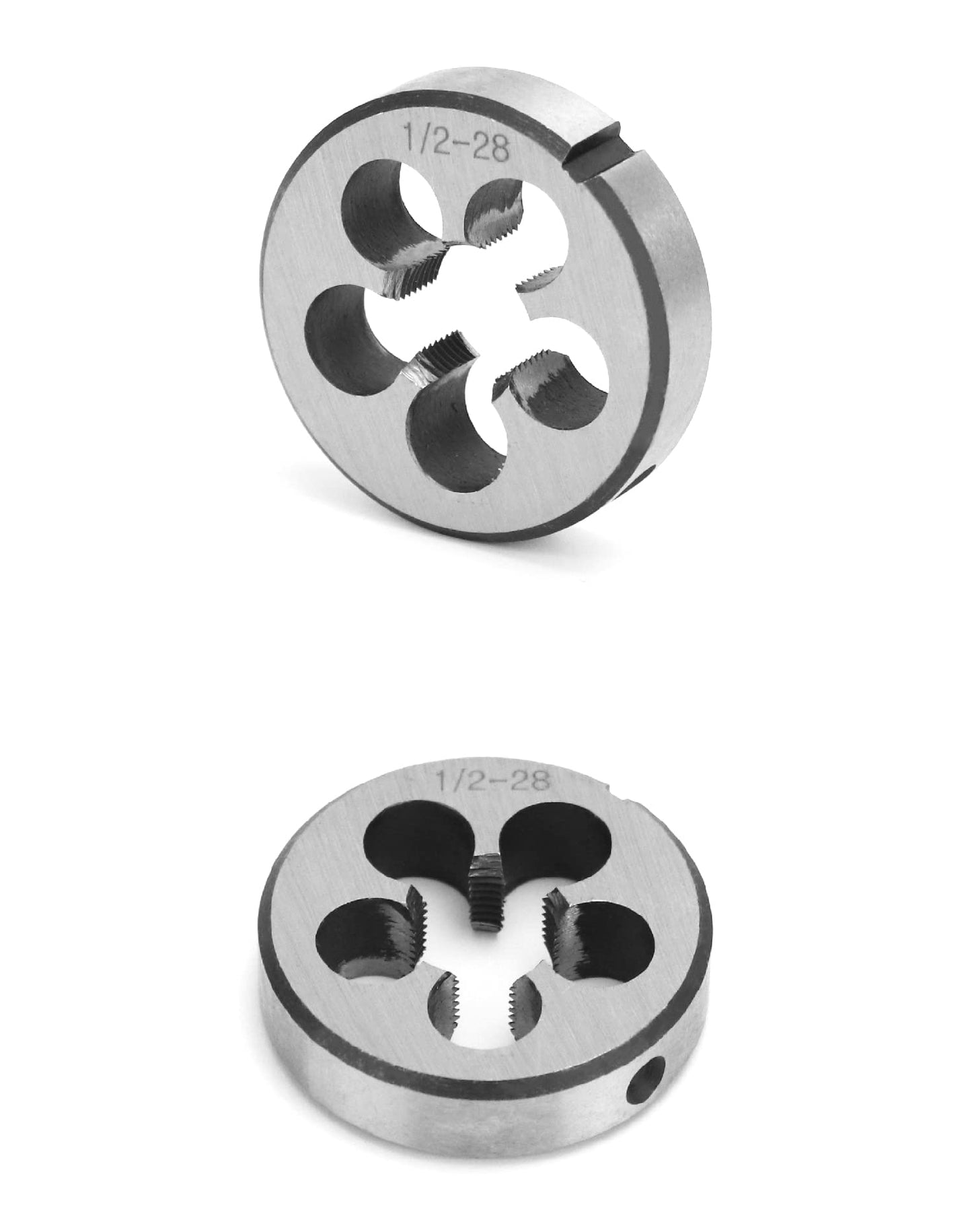 QWORK 1/2" - 28 Tap and Die Set, with Round Die 22LR 223 5.56 9mm, High Speed Steel Right Hand Thread Tap Tool