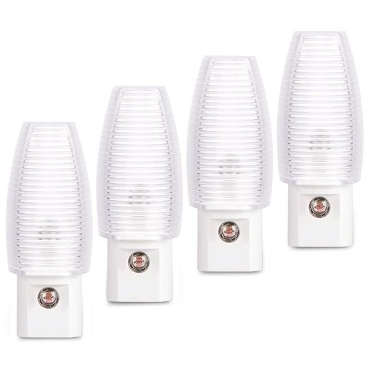 Emotionlite Plug in Night Light, Warm White LED Nightlight, Dusk to Dawn Sensor, Kids, Nursery, Bedroom, Bathroom,Hallway, Stairs, Kitchen, 4 Pack