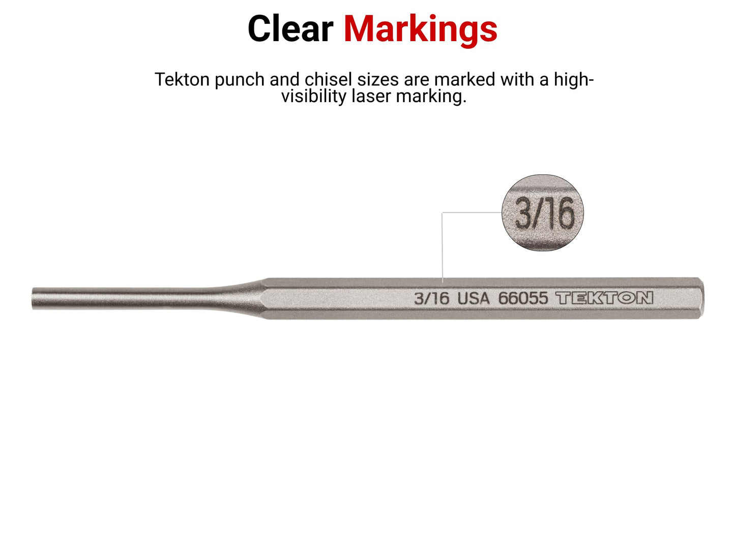 TEKTON 1/16 Inch Roll Pin Punch | 66061 | Made in USA