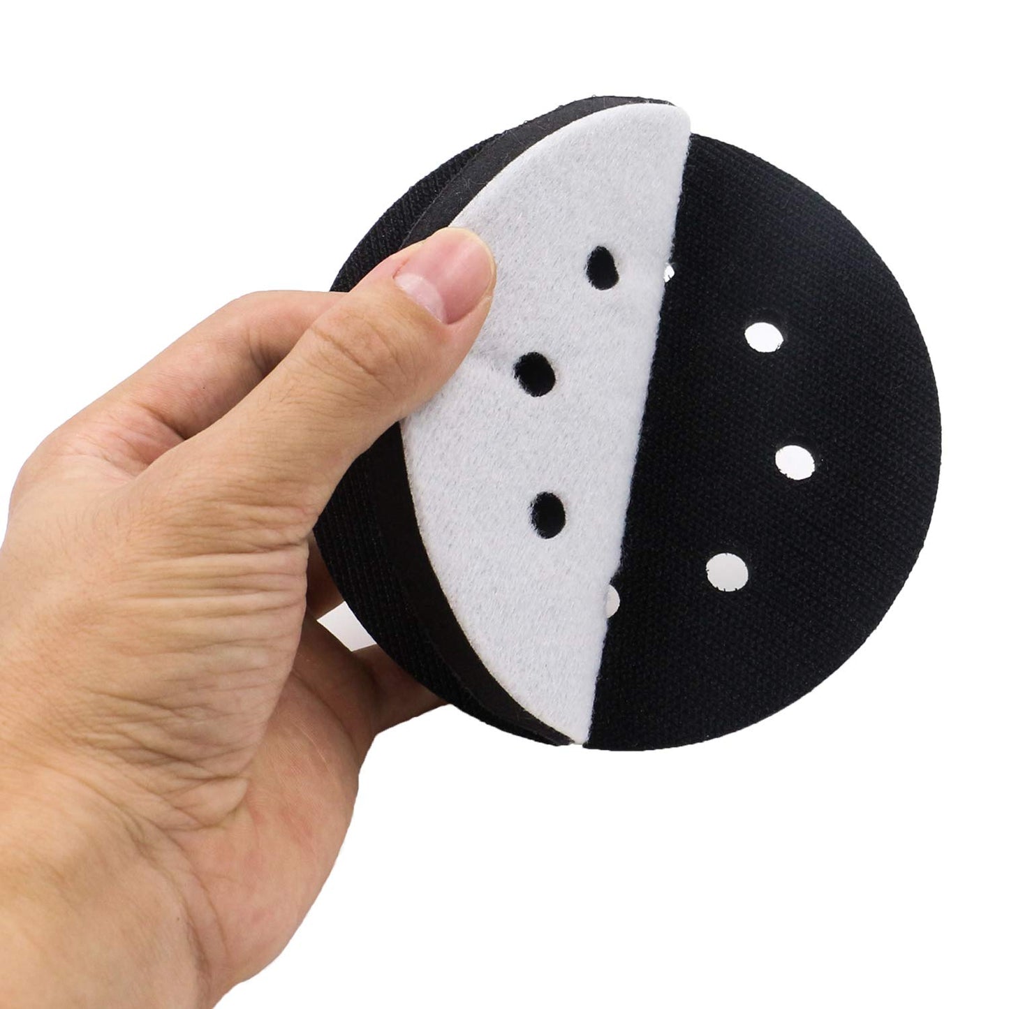 5 Pack 5 Inch 8 Holes Soft Density Interface Pads Hook and Loop 5" Sponge Cushion Buffer Backing Pad (Set of 5)