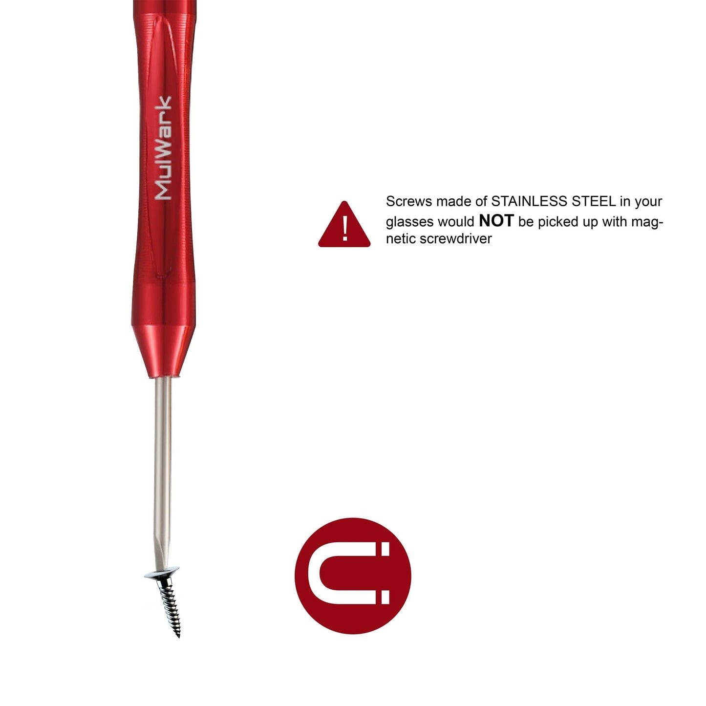 MULWARK 6-Piece Mini Magnetic Screwdriver Set, Precision Flathead & Phillips for Eyeglasses, Watches, Electronics, Phones, Computers