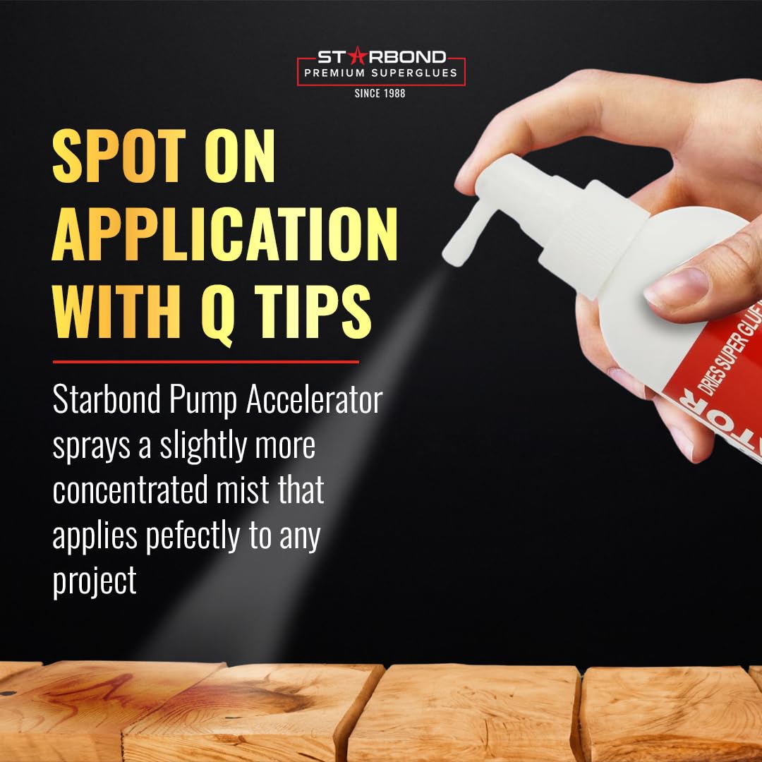 Starbond Pinocchio Pump CA Glue Accelerator, Instantly Dries Super Glue, 8 oz