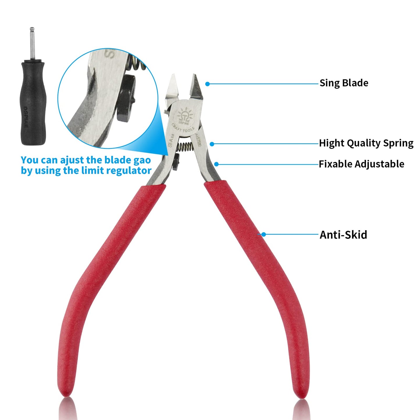 ST-A 3.0 Single Blade Nipper by DSPIAE – Precision Cutter for Gundam, Gunpla & Hobby Kits – Sharp Blade, Ergonomic Handle, Leather Cover
