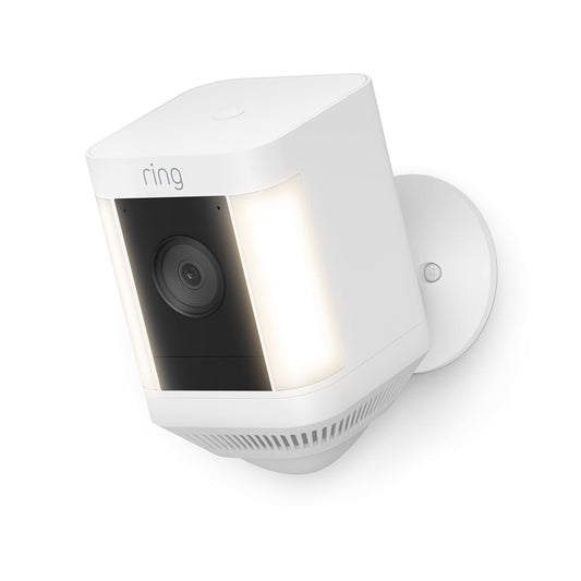 Like-New Ring Spotlight Cam Plus Battery 2022 | HD Security Camera, Two-Way Talk, Color Night Vision & Siren, White