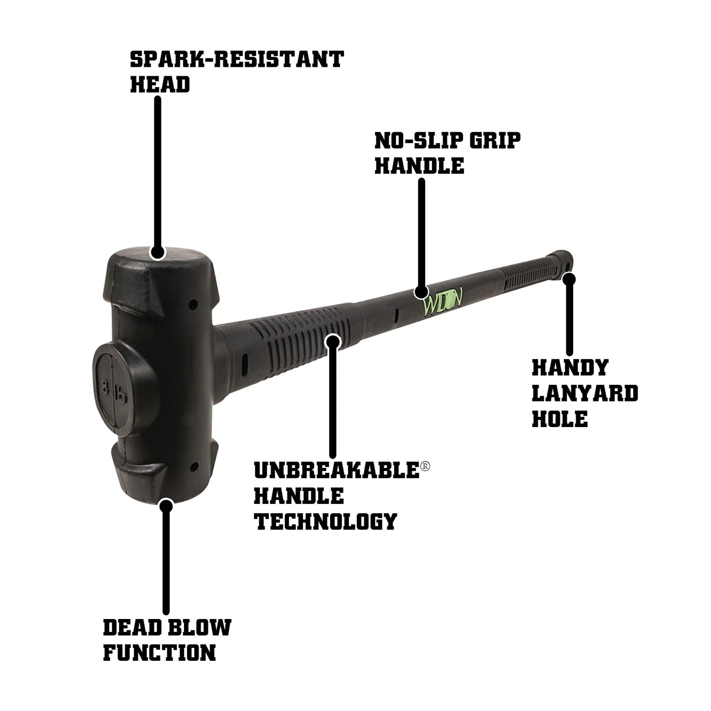 Wilton B.A.S.H 30" Dead Blow Hammer, 8 Lb Head (55830)