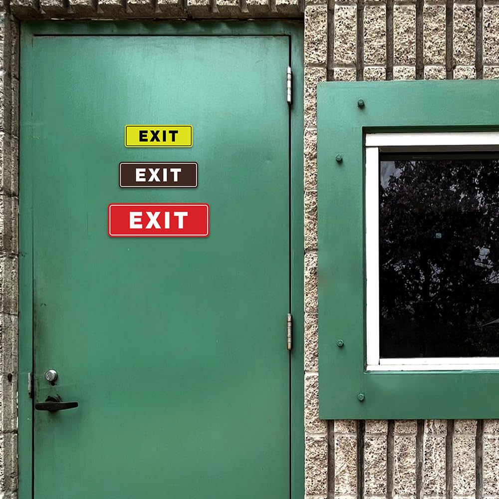 All Quality Standard Exit Wall or Door Sign | Durable Plastic and Easy Installation | Double-Sided Foam Adhesive Tape - Black - Small (1 Pack)