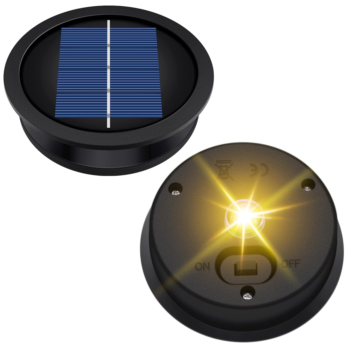 2 Pack Solar Light Replacement Tops, Waterproof Solar Lantern Replacement Parts for Outdoor Hanging Lanterns, Garden Patio DIY Table Lights