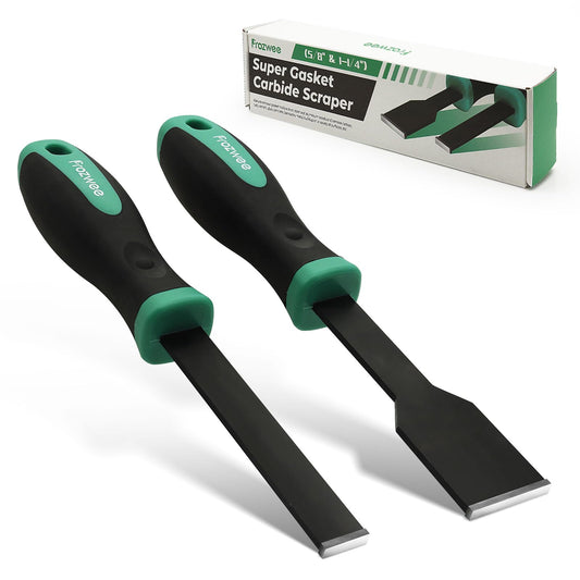 Prozwee 2PCS Carbide Scraper Set, 1-1/4" & 5/8" Tungsten Tips, Durable Gasket & Carbon Remover for Various Surfaces