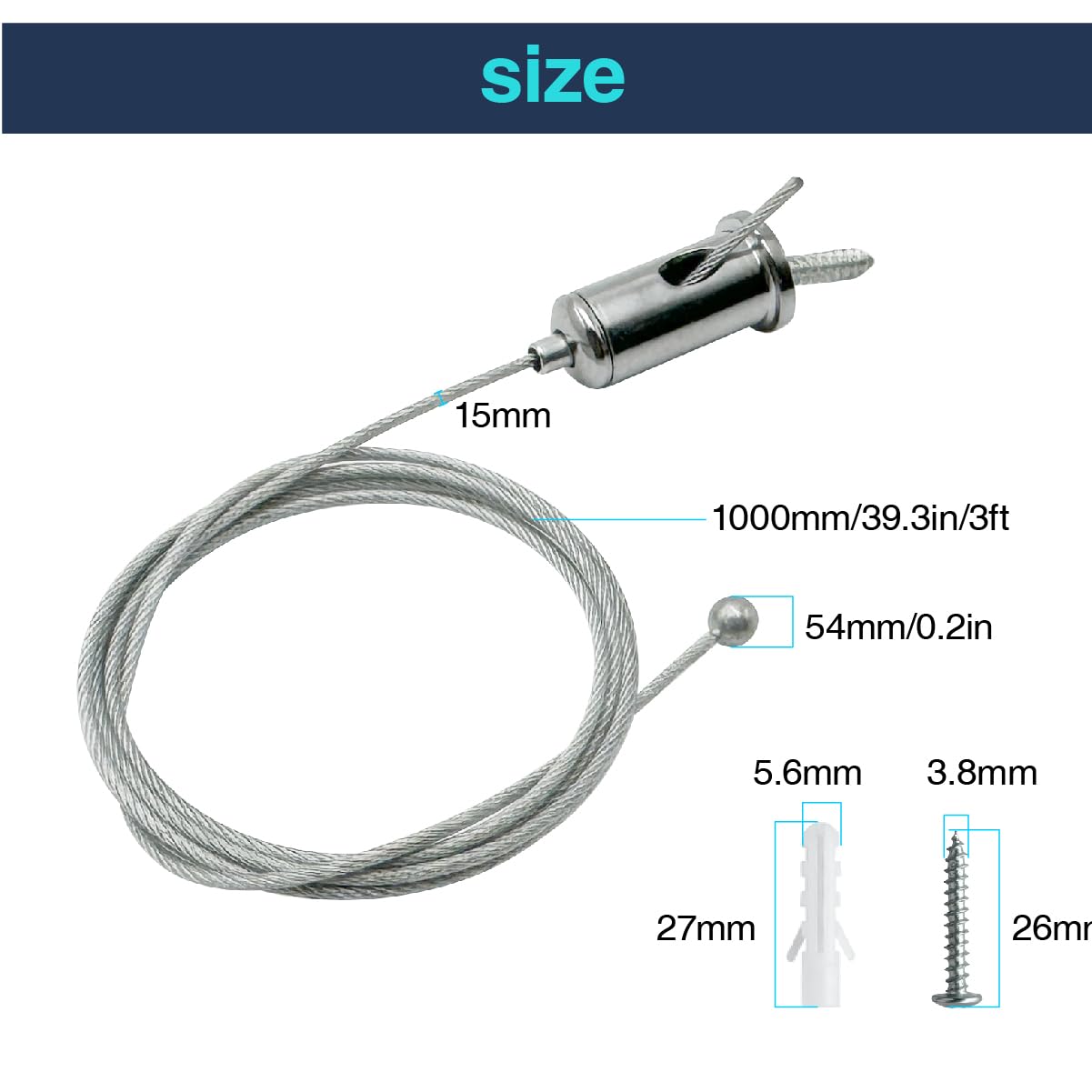 Cezelux 12-Pack Hexagon Pendant Light Suspension Kit, 3.28ft Steel Hanging Chains & Adjustable Wire Rope for Chandelier/Hex Lights