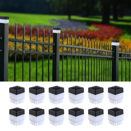TERBBU Solar LED Fence Post Cap Light 2x2 Inch (5x5cm) - for Wrought Iron, Aluminum & Garden Fences, Waterproof Outdoor Solar Lights(White Light) (12)