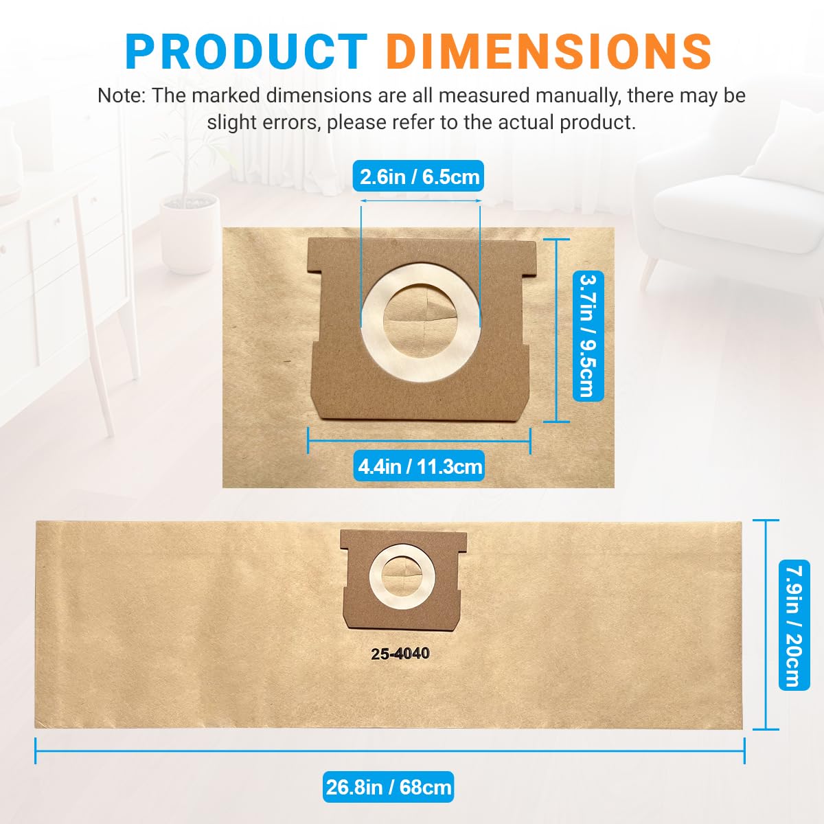 10 Pack DXVA25-4040 Dust Bag-4 gallon Replacement for DEWALT DXV04T 4 Gallon Wet/Dry Vacuum