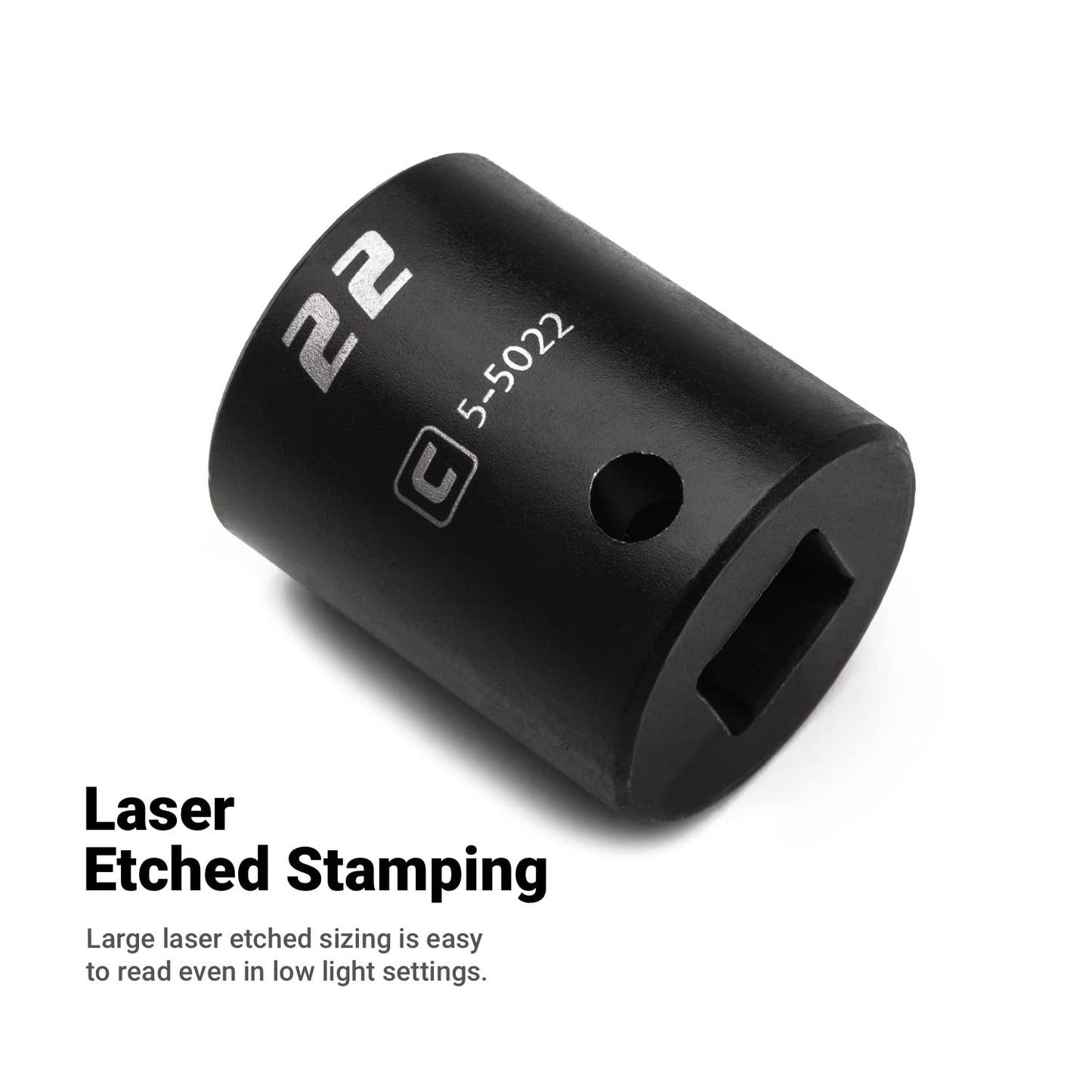 Capri Tools 24 mm Shallow Impact Socket, 1/2-Inch Drive, 6-Point, Metric