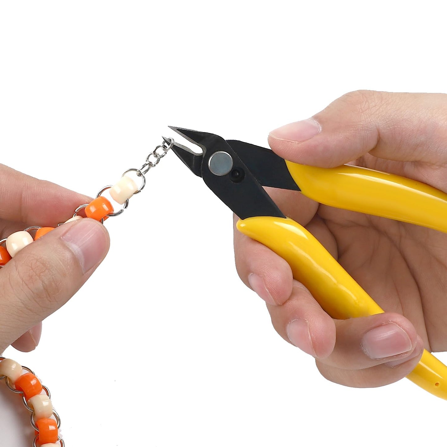 HongWay 5pcs Micro Flush Cutters 5" – Diagonal Wire Cutters with Spring, Electronics, Model, Copper & Heating Wire Snips, Yellow