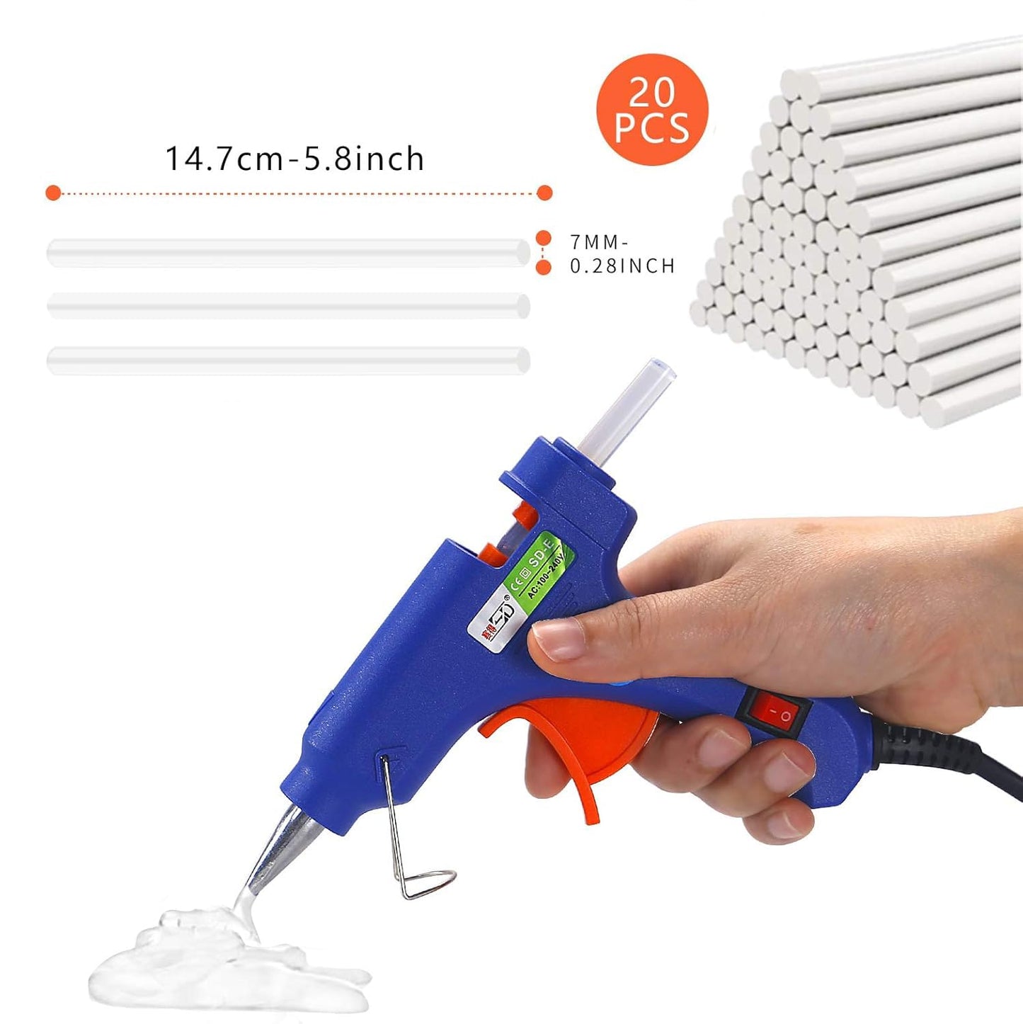 Mini Hot Glue Gun Set with 20 Sticks, Portable DIY Craft Glue Gun Kit with Hardshell Case for School, Arts & Crafts