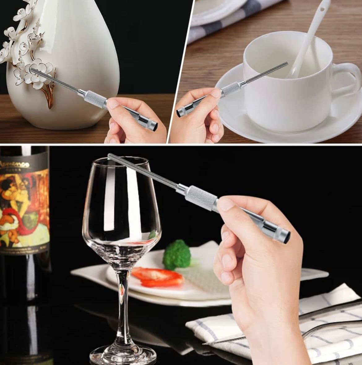 Blue Diamond Coated Half Round Crystal & Glass File Saver Multi-Purpose Sharpener