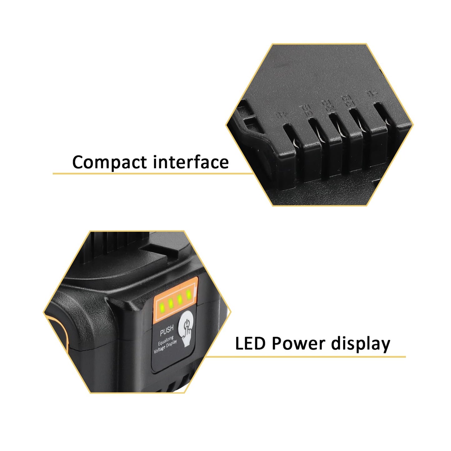 waitley 2 Pack 20V 6.0A Replacement Battery Compatible with Dewalt DCB200 DCD DCF DCG Series Cordless Power Tools (Not Made in Dewalt)