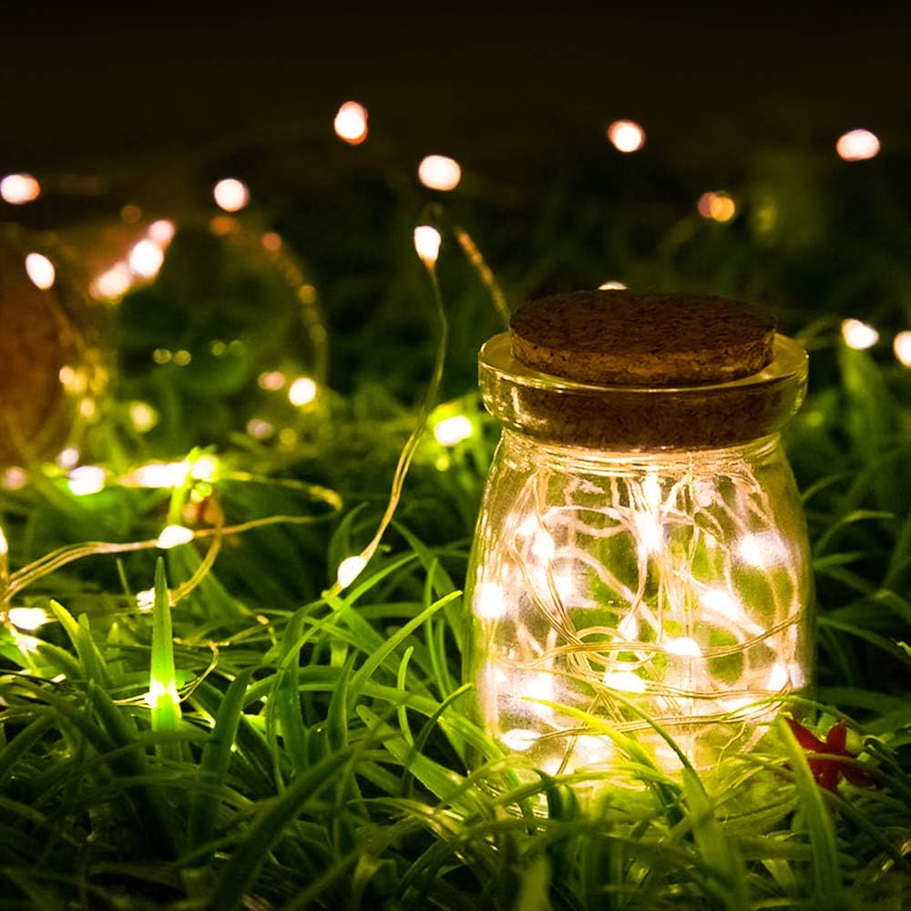 XINKAITE LED Fairy String Lights, Battery Operated Warm White 10ft, Indoor & Outdoor Decor for Bedroom, Christmas, Parties & Weddings