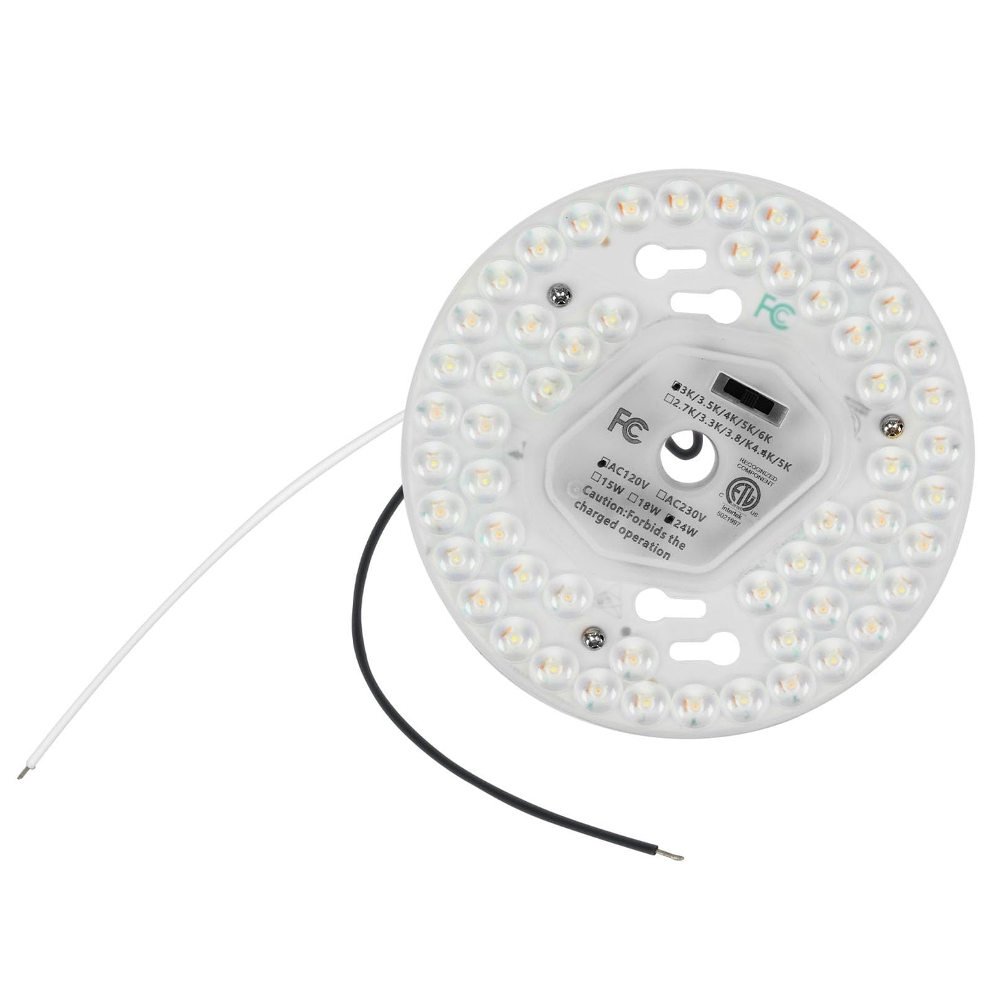 SHENGQINGTOP 5.12" LED Ceiling Fan Light Retrofit Kit, 24W 2200LM, 5CCT 3000K-6000K, Dimmable, CRI80, 120V Replacement PCB