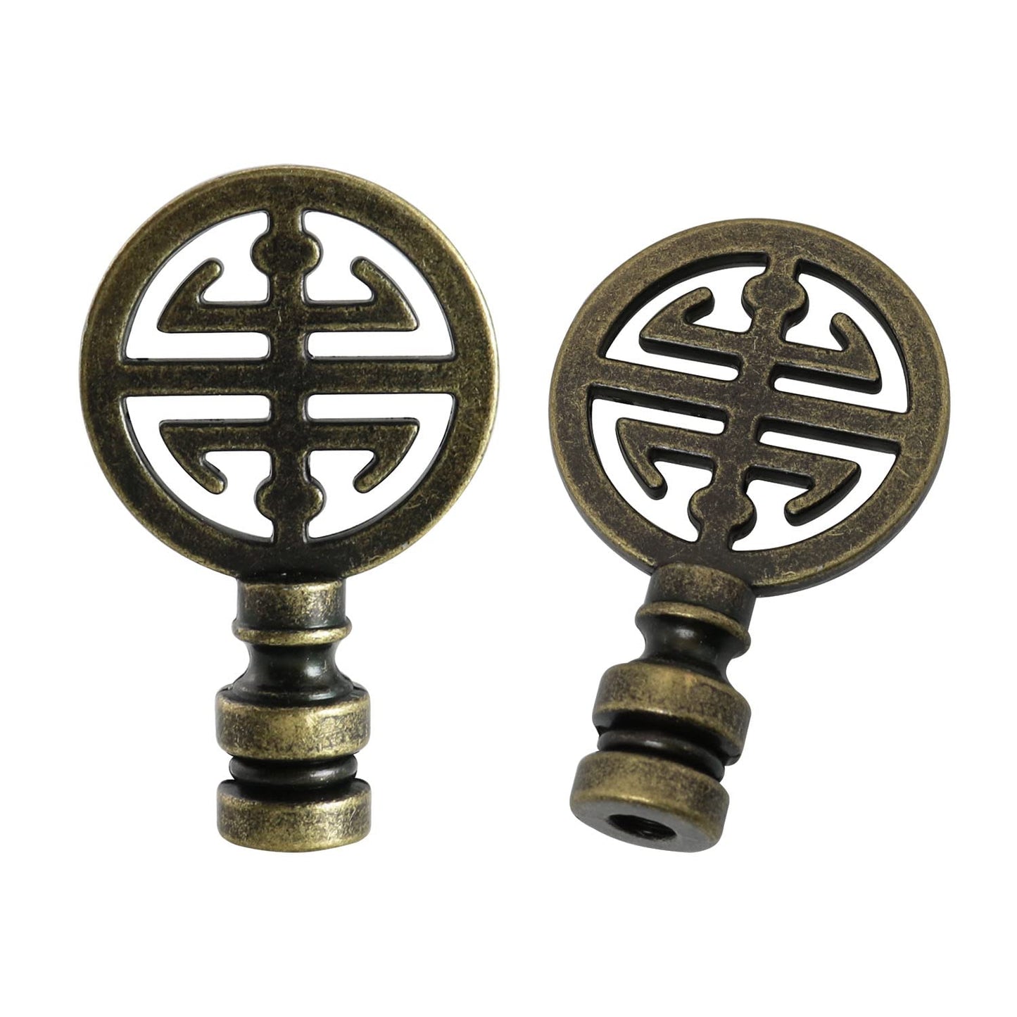 DGBRSM Brass Lamp Finial Oriental Lamp Shade Finial for Lampshade Top, Happiness Symbol Lamp Shade Decorative Lamp Top (Antique Brass)