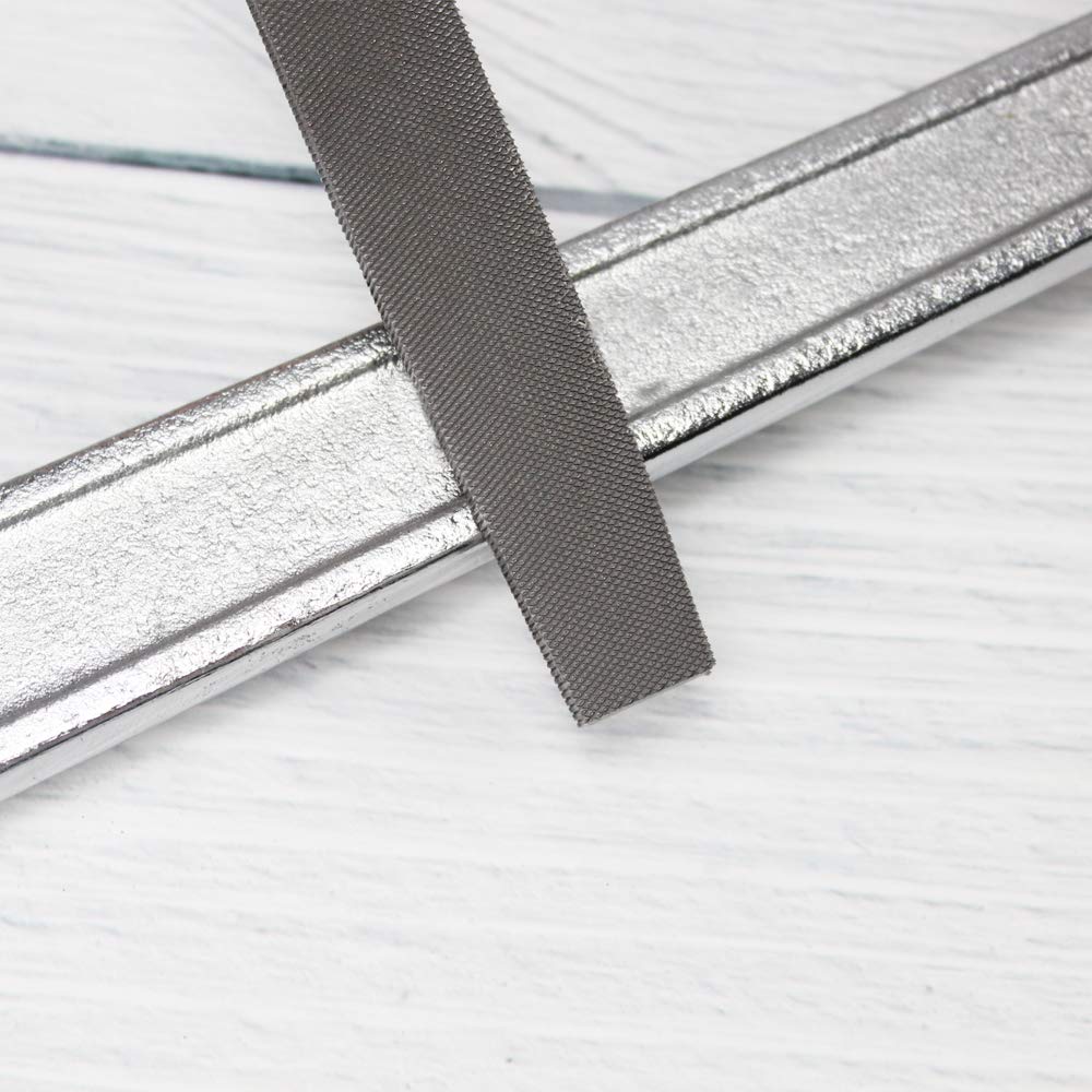 KALIM 6” Flat Medium Cut Hand File, Double Cut High Carbon Steel, Without Handle, for Wood, Metal & Sharpening