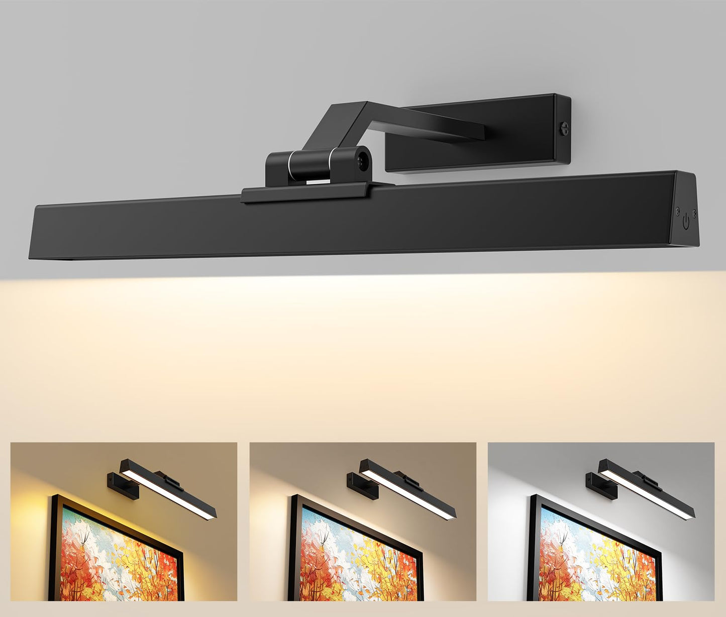 Afyuol 16in Picture Wall Light – Battery Operated, Remote & Timer, Adjustable Brightness, Long-Lasting LED for Art, Paintings, Decor