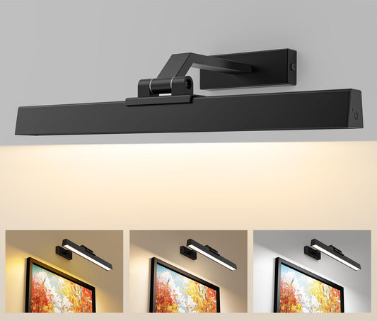 Afyuol 16in Picture Wall Light – Battery Operated, Remote & Timer, Adjustable Brightness, Long-Lasting LED for Art, Paintings, Decor