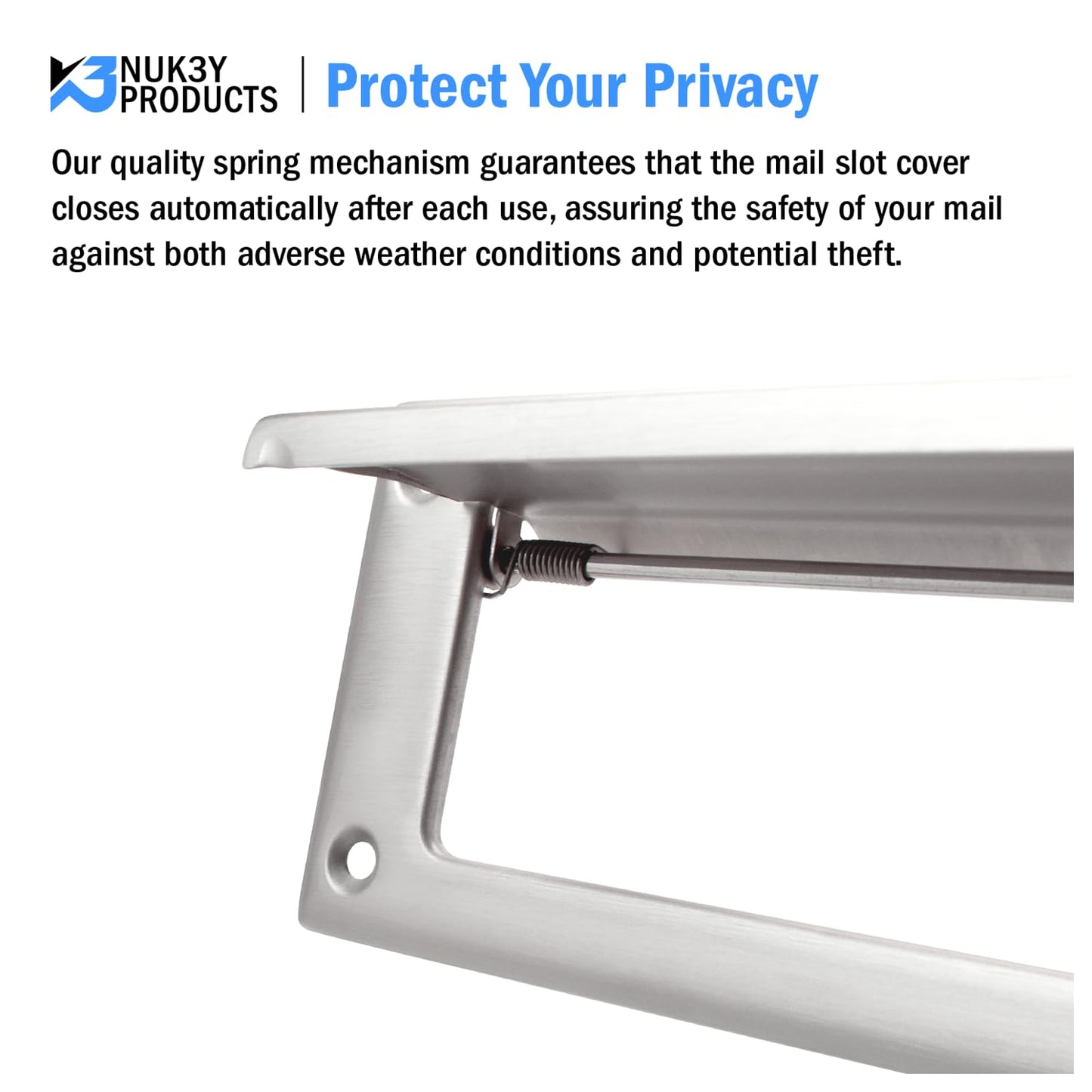 "Nuk3y Solid Brass Mail Slot with Sleeve (Matte Black, 13"" x 3.625"")"