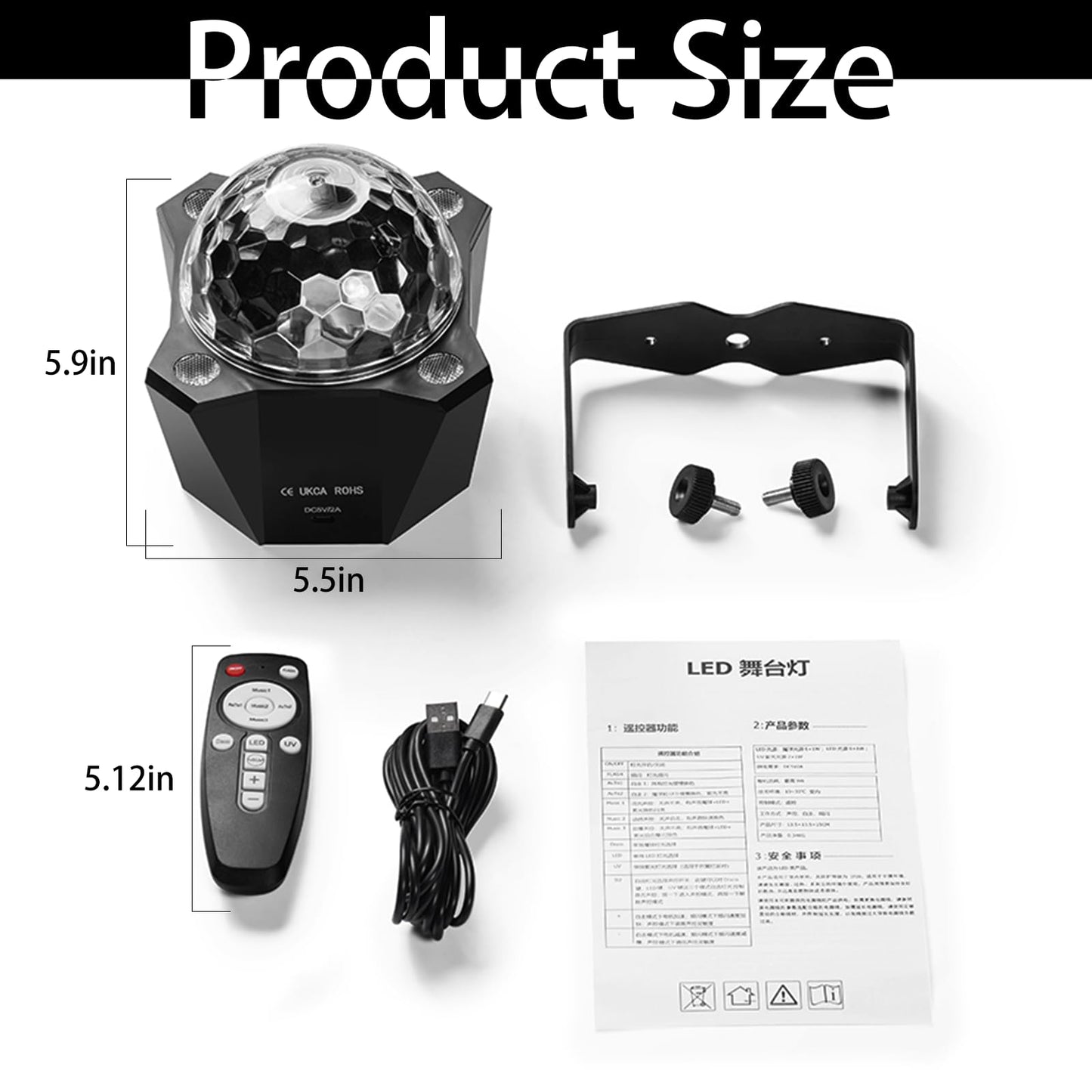 Disco Ball Party Lights Sound Activated with Strobe Effect for Halloween Christmas Parties Birthday Karaoke Wedding Home Club Decor