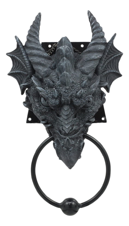 Ebros Gift Gothic Ancient Horned Dragon Wyvern Monarch Guardian Head Door Knocker Myths And Legends Dungeons And Dragons Home Decor Figurine