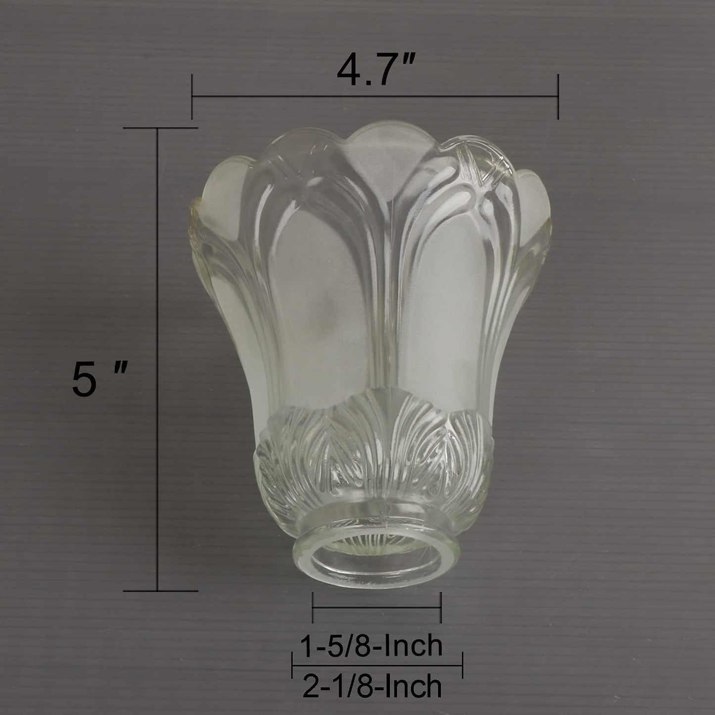 Anmire 4-Pack Frosted Glass Flower Shades, Bell-Shaped Replacement Globes for Chandelier, Ceiling Fan, Wall Sconce, 2-1/8" Fitter