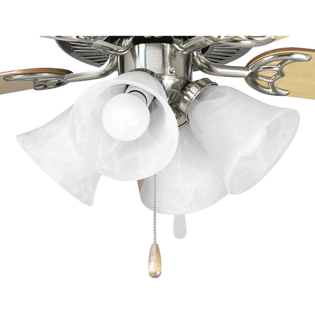 Progress Lighting AirPro Collection Four-Light Ceiling Fan Light, Brushed Nickel