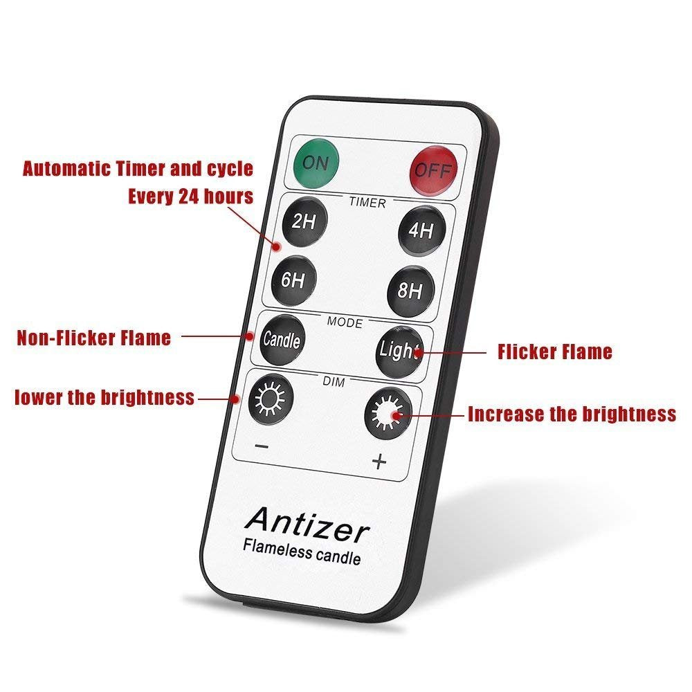 antizer Flameless LED Candles, 9-Pack Ivory Real Wax with Remote & Timer, 4"-9" Pillars for Home, Wedding, Fireplace & Festival Decor