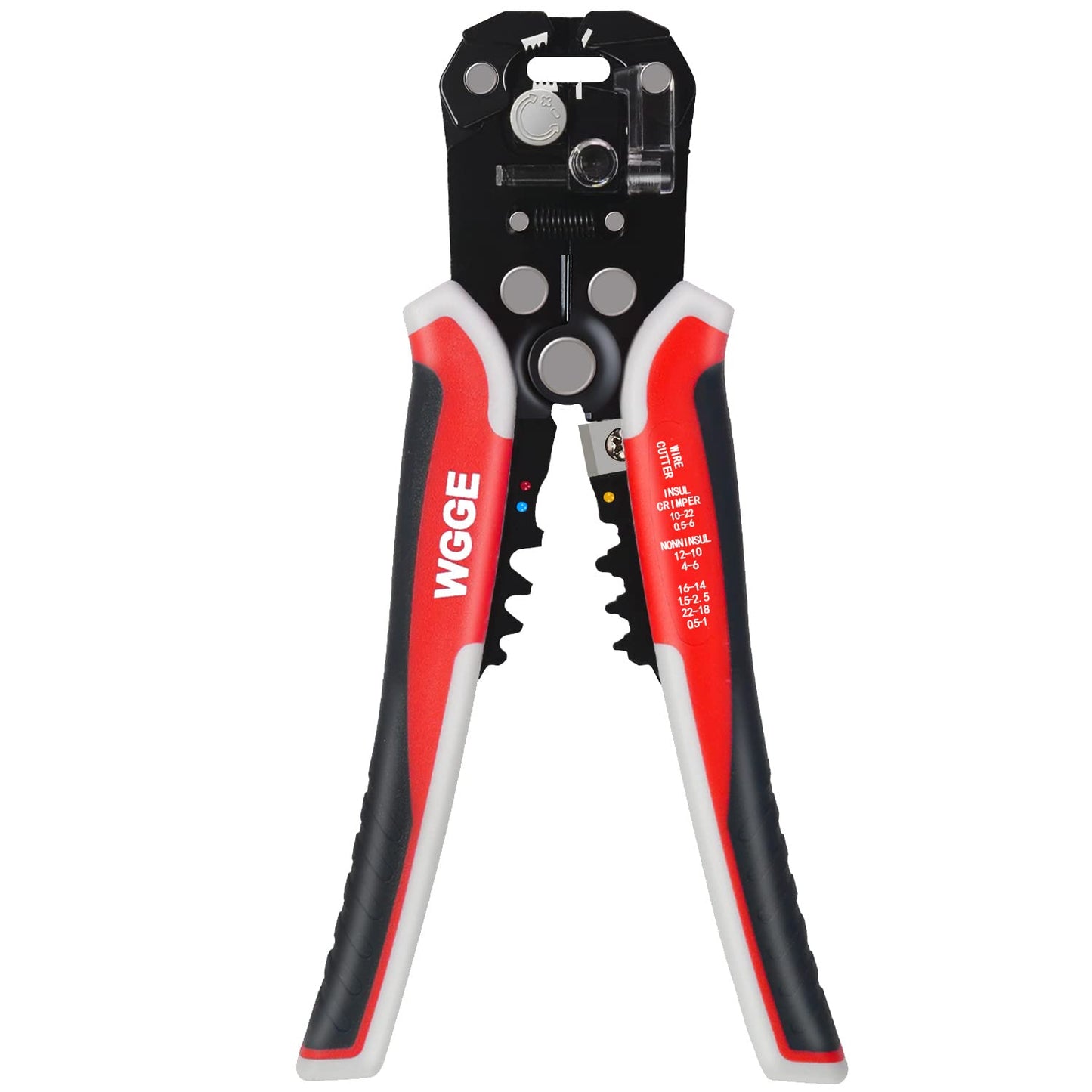 WGGE WG-014 3-in-1 Self-Adjusting Wire Stripper, Cutter & Crimper, AWG 10-24, 8" Automatic Wire Stripping Pliers Tool