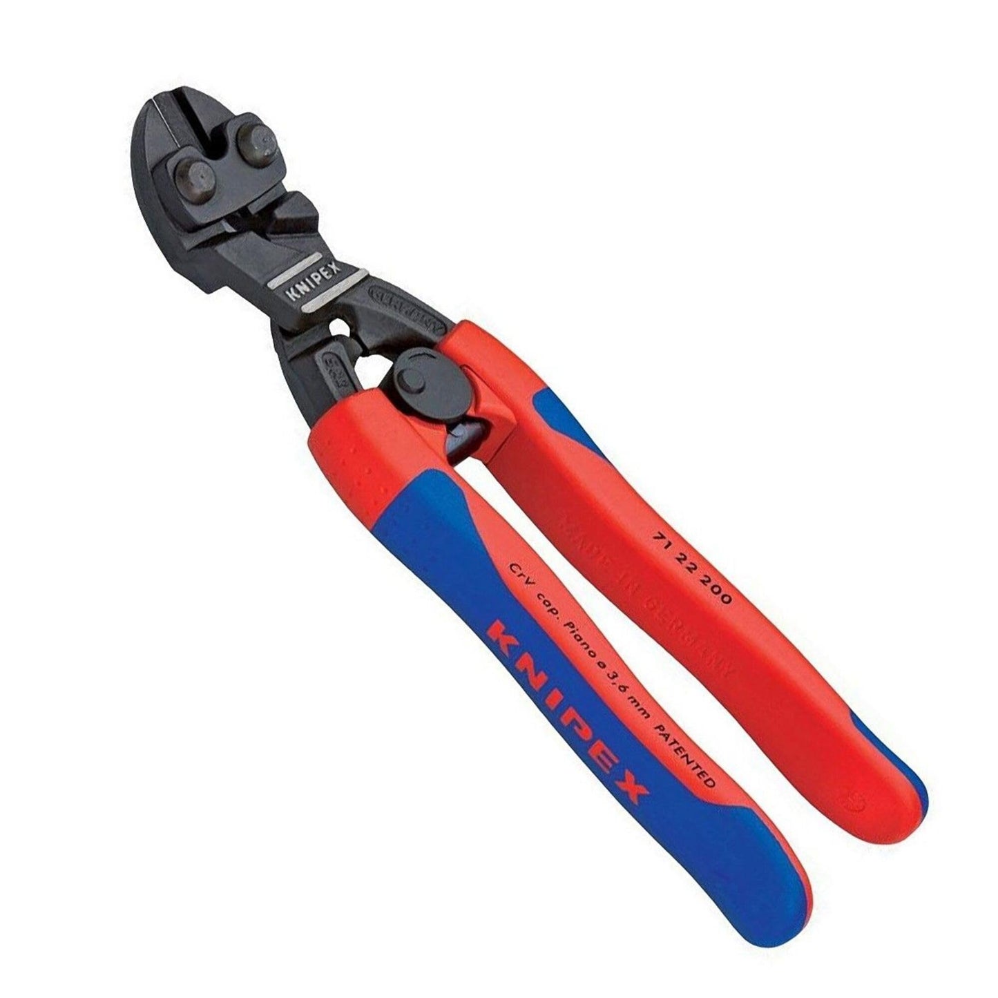 KNIPEX 7122200 Comfort Grip Angled High Leverage Cobolt Cut, Red