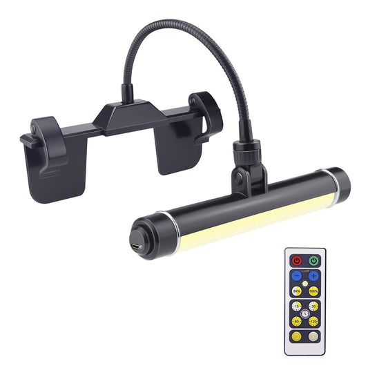 HONWELL Cordless Painting & Dartboard Light, 28 LED Rechargeable Clip-On with Remote, 3 Modes, 360° Flexible Neck for Art & Frames