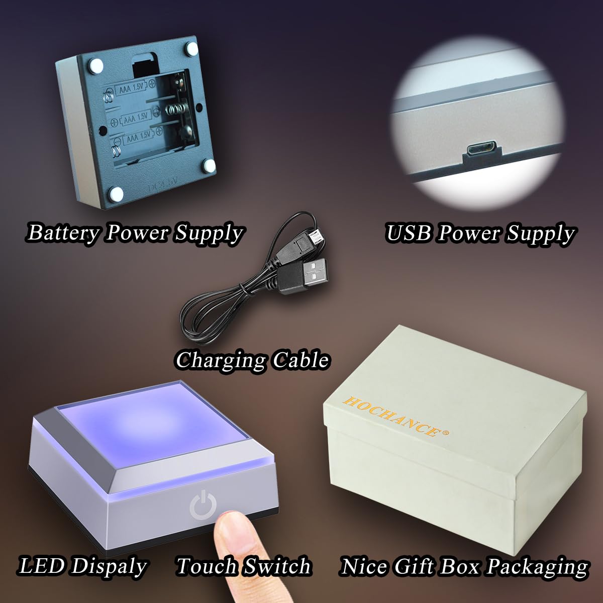 HoChance 3D Rose Crystal Night Lamp with Multicolor LED, Adjustable Light – Romantic Gift for Girlfriend, Wife, Birthday, Christmas