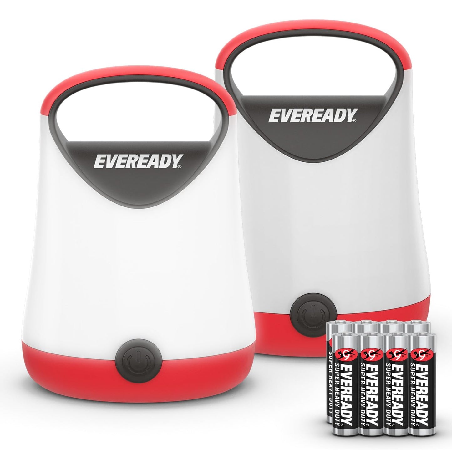 Eveready X-250 LED Camping Lantern 2-Pack – Super Bright, Water-Resistant, 100-Hour Runtime, Red & Black, Batteries Included
