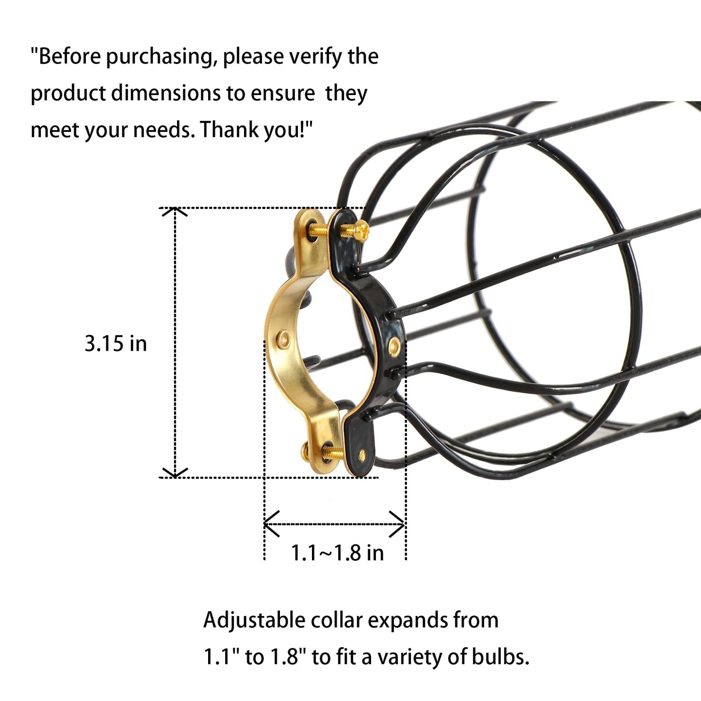 **XIDING Farmhouse Vintage Industrial Wire Cage Lamp Guard, Adjustable Open-Style Metal Pendant Shade Replacement, DIY Accessories, Pack of 4**