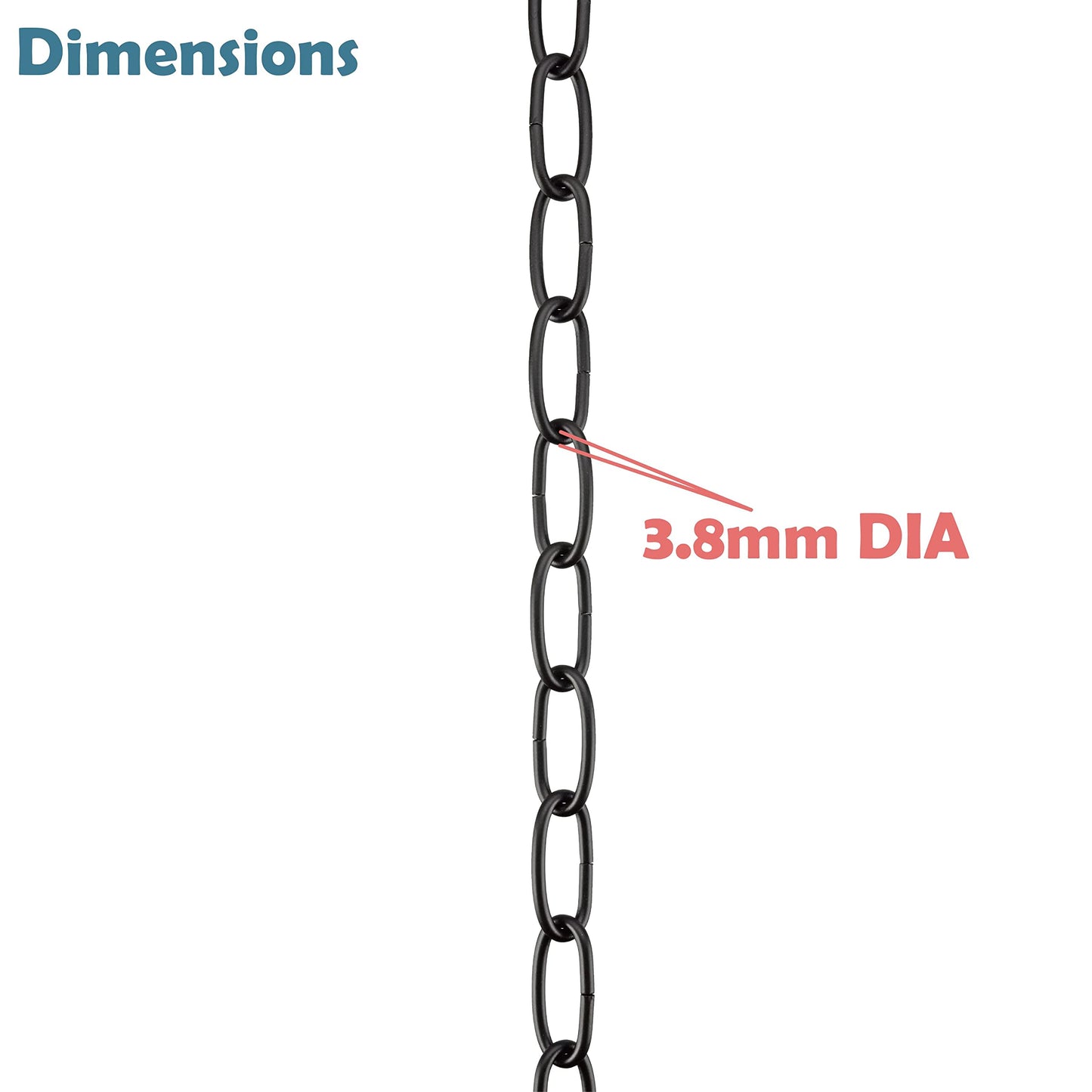 Aspen Creative 21106-81 10ft Heavy Duty Steel Hanging Chain, 9-Gauge Oil Rubbed Bronze, 50 lb Capacity for Light Fixtures & Plants