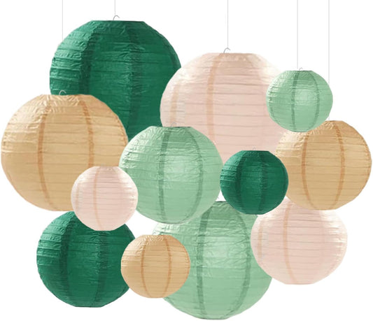 10pcs Colorful Paper Lanterns – Hanging Party Decorations for Birthday, Wedding, Baby Shower, Bachelorette, Summer & Room Decor